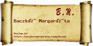 Baczkó Margaréta névjegykártya